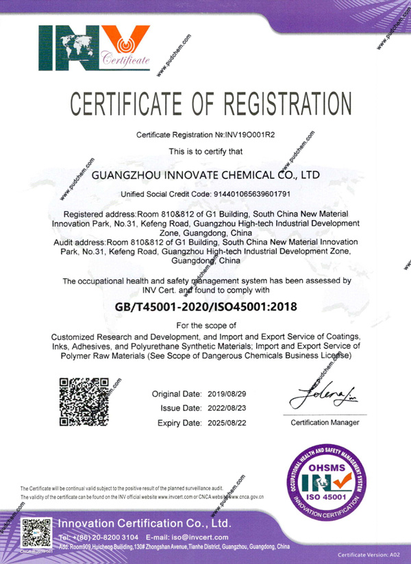 ISO45001 certification